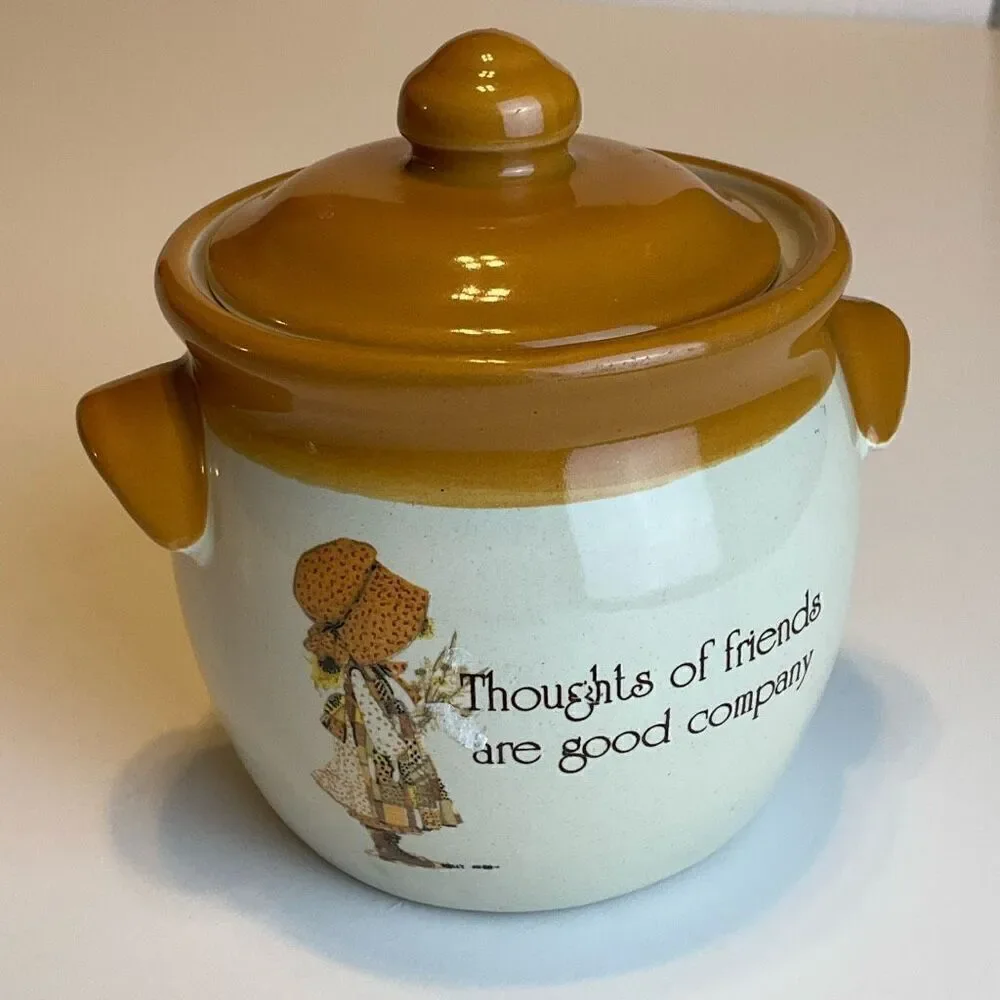 Vintage Holly Hobbie “Country Living” Stoneware Jar.